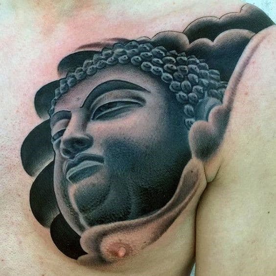 Detailed And Well Shaded Buddha Tattoo