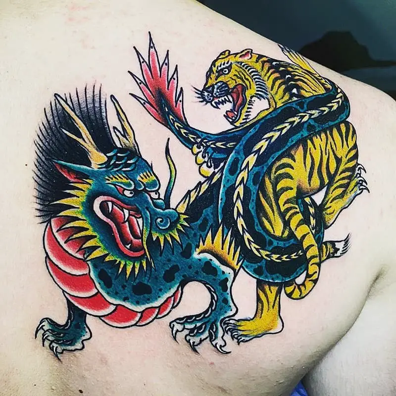 Dragon Tiger Tattoo Design
