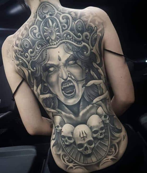 Large And Noticeable Buddha Tattoo Over Back