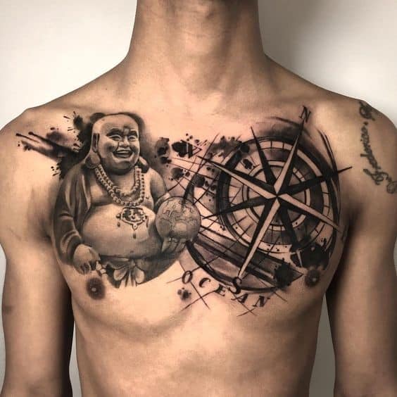 Story Telling Buddha Tattoo Over Entire Chest