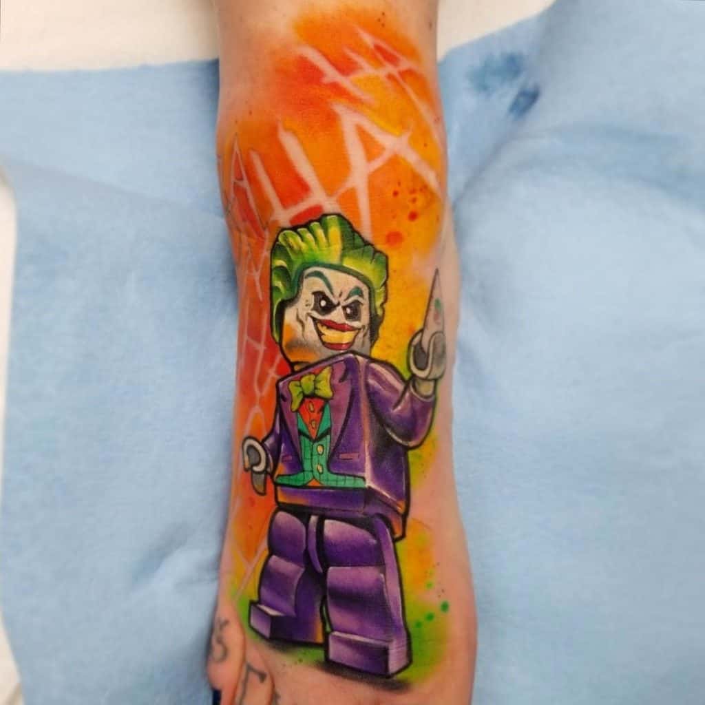 Bright And Colorful Joker Tattoo Lego Idea