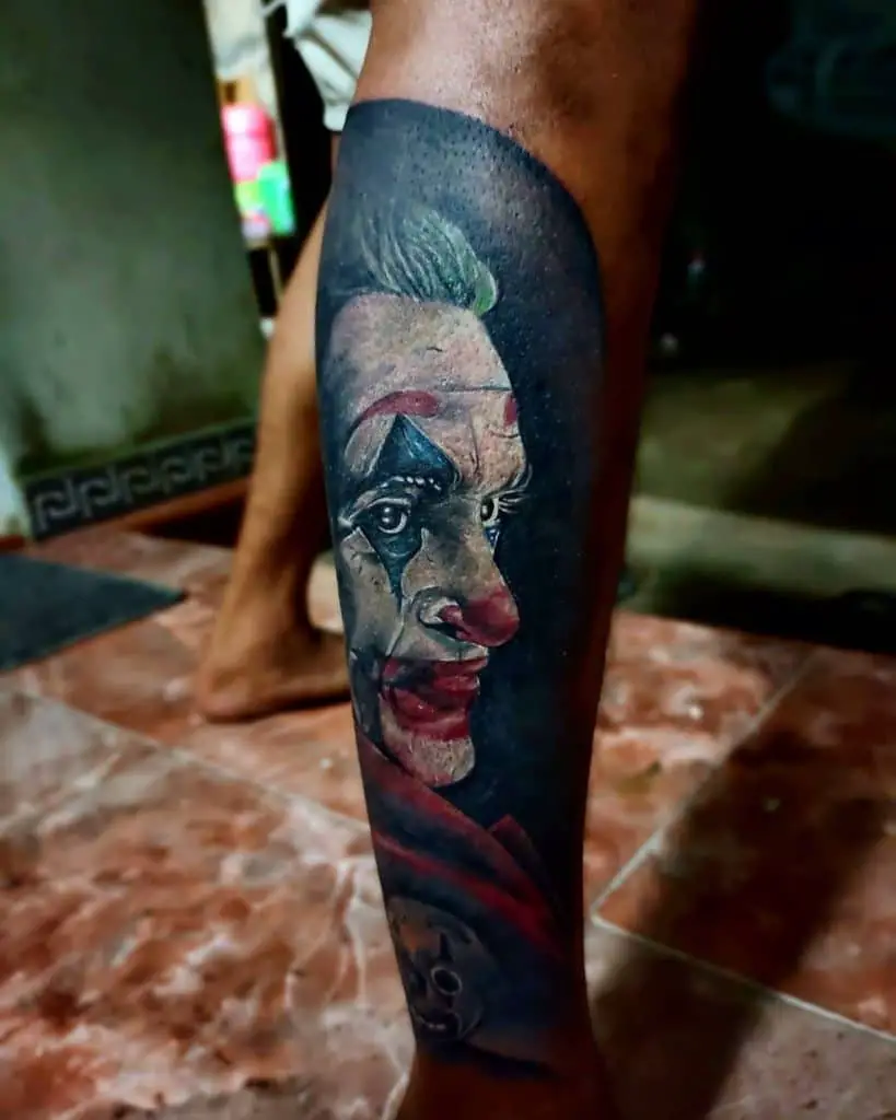 Calf Detailed Joker Tattoo Suicide Squad 