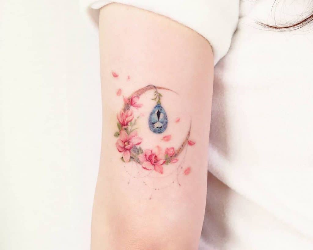 Moon Dream Catcher Tattoo On Arm 