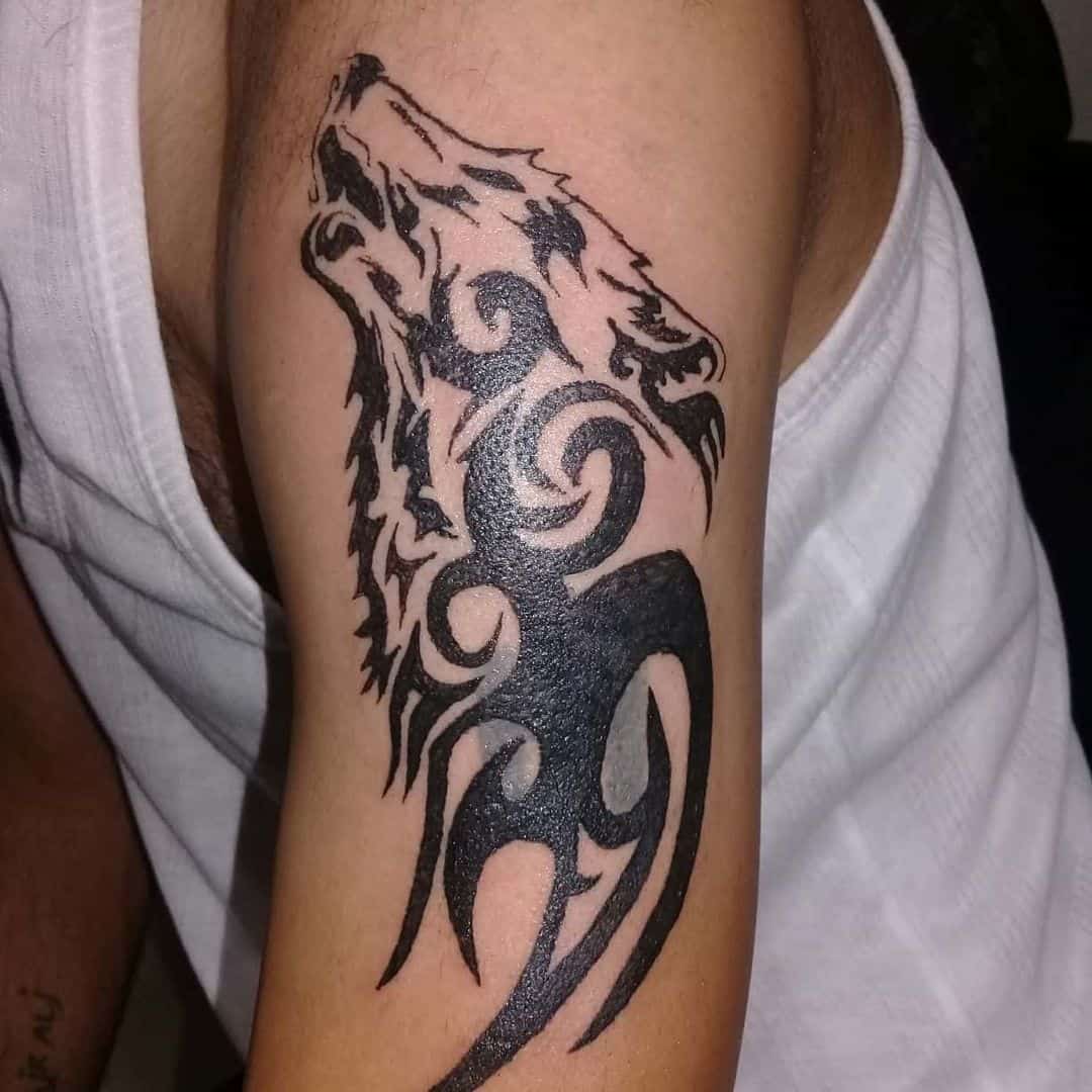Tribal Wolf Tattoo 1