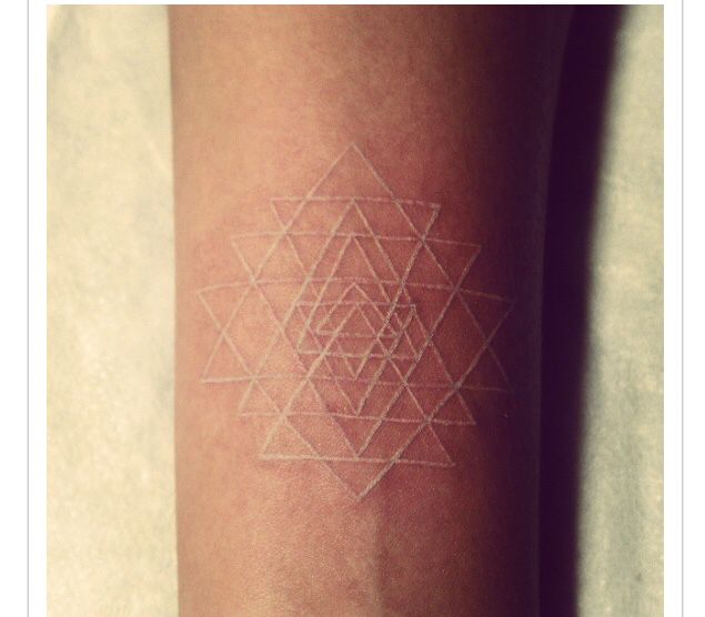 White Ink Tattoos On Dark Skin, saved tattoo, Geometric 1