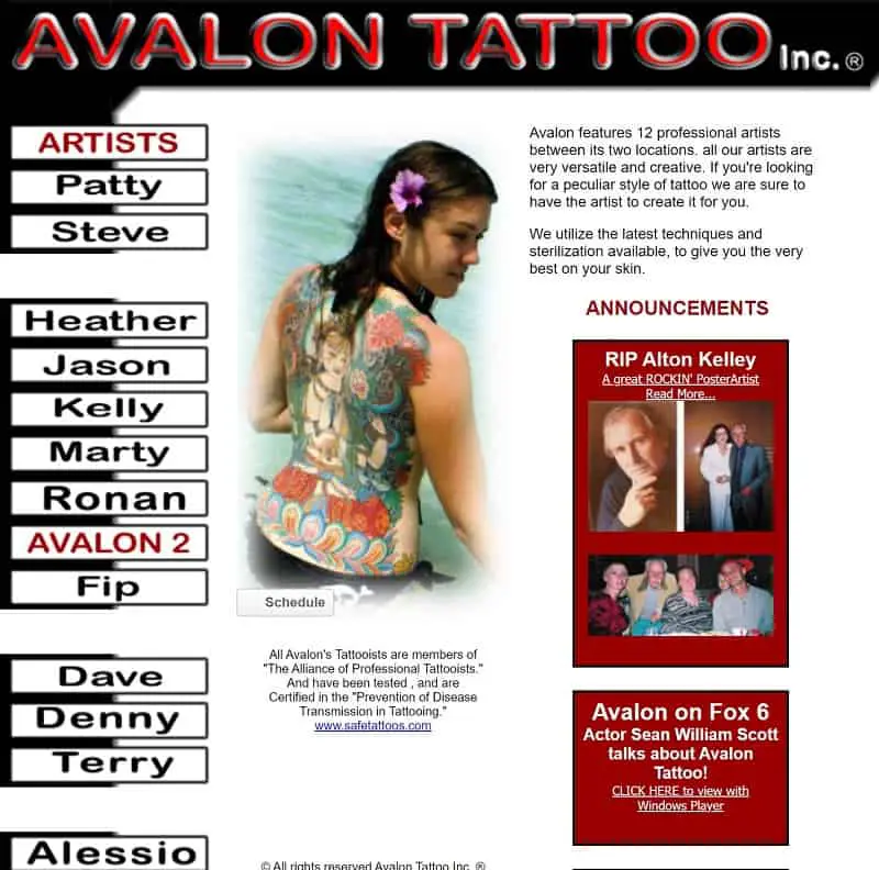 AvalonTattoo.com archive