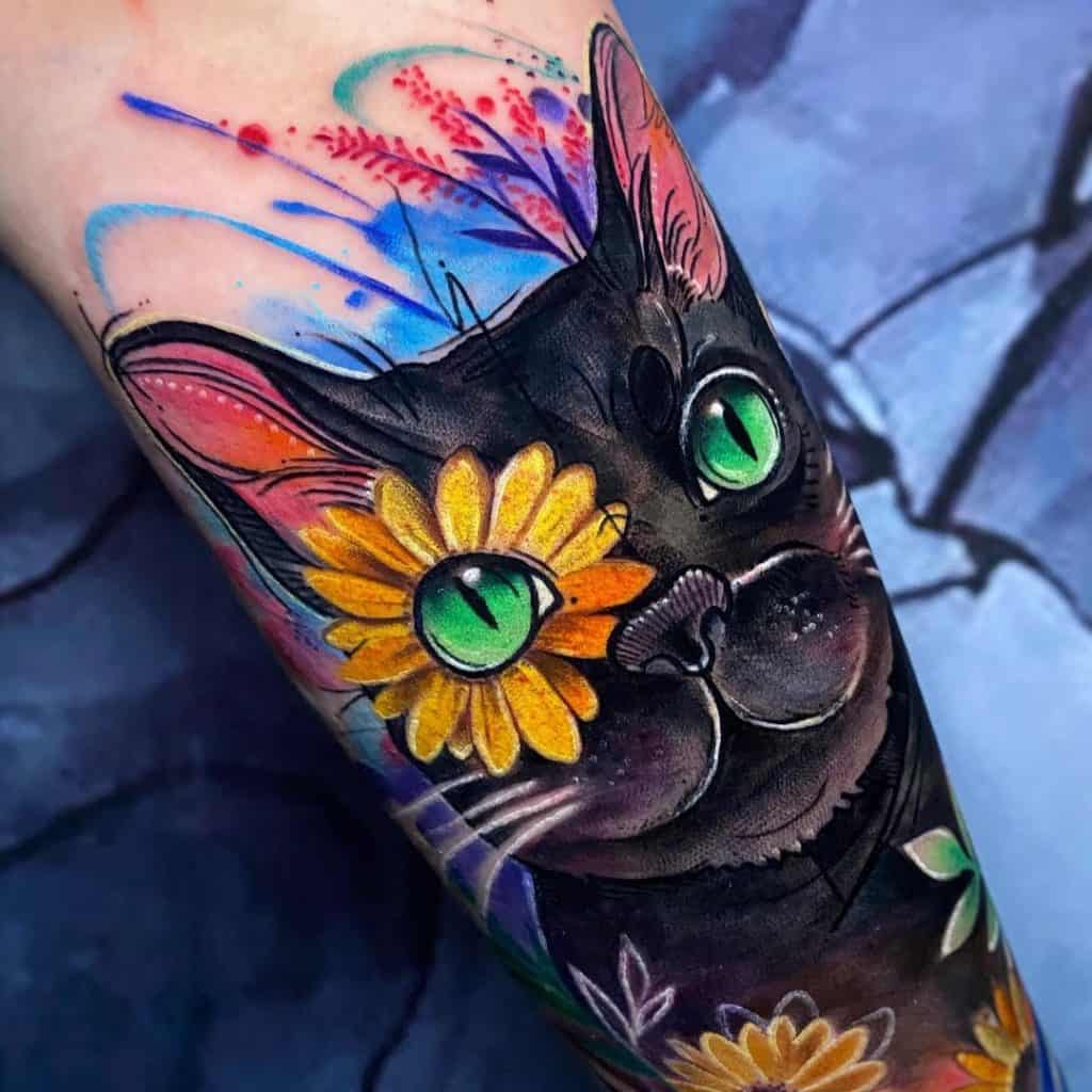 Black Cat Tattoos, saved tattoo, Face 1