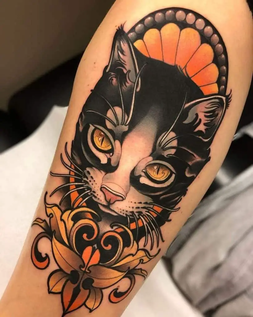 Black Cat Tattoos, saved tattoo, Face 2