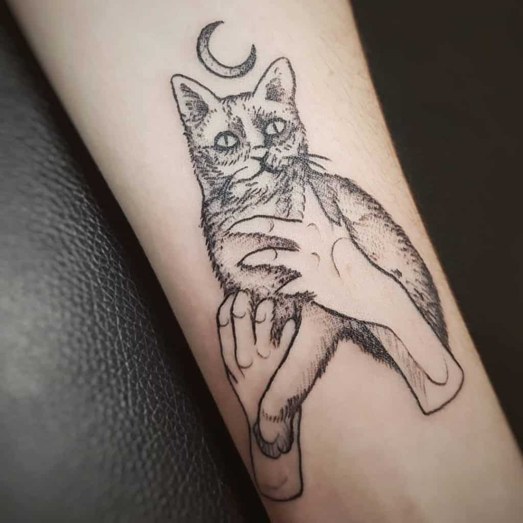 Black Cat Tattoos, saved tattoo, Linework 1