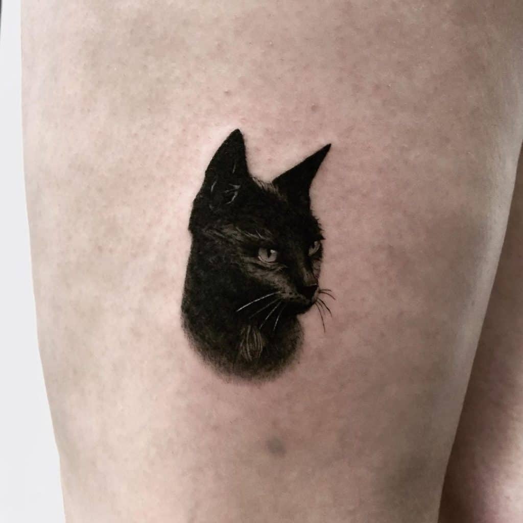 Black Cat Tattoos, saved tattoo, Realistic 1