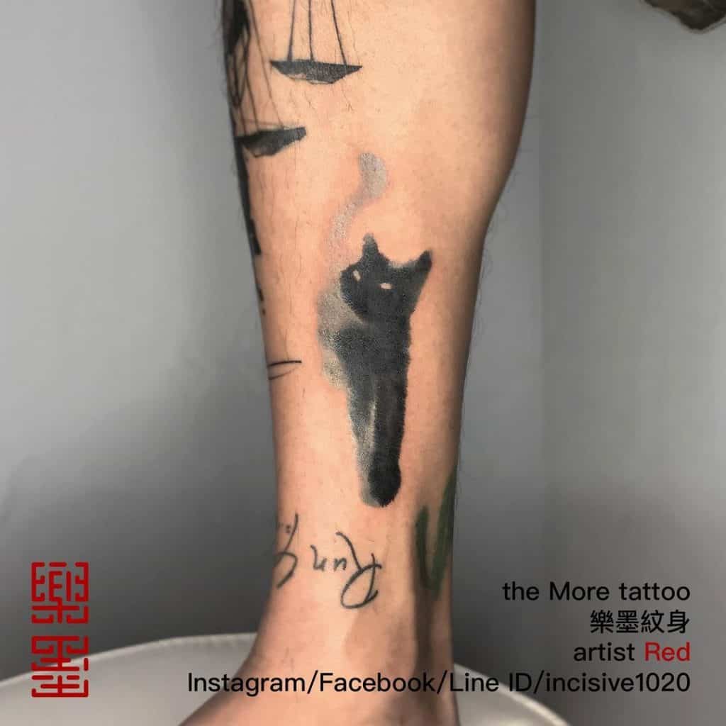 Black Cat Tattoos, saved tattoo, silhouette 2