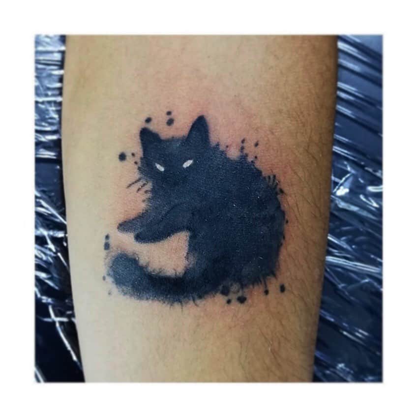 Black Cat Tattoos, saved tattoo, silhouette 3