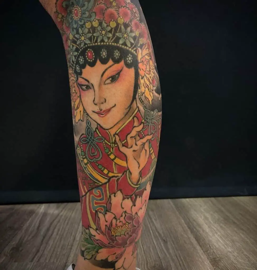 Realistic Portrai Chinese Tattoos Images 