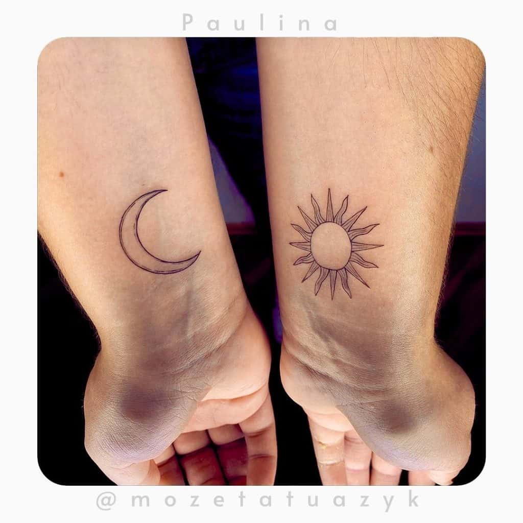 Simple Sun and Moon Tattoo Designs 4