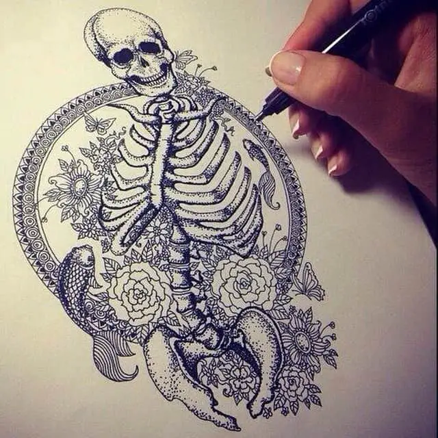Skeleton Hand Tattoo, saved tattoo, Surrealism 2