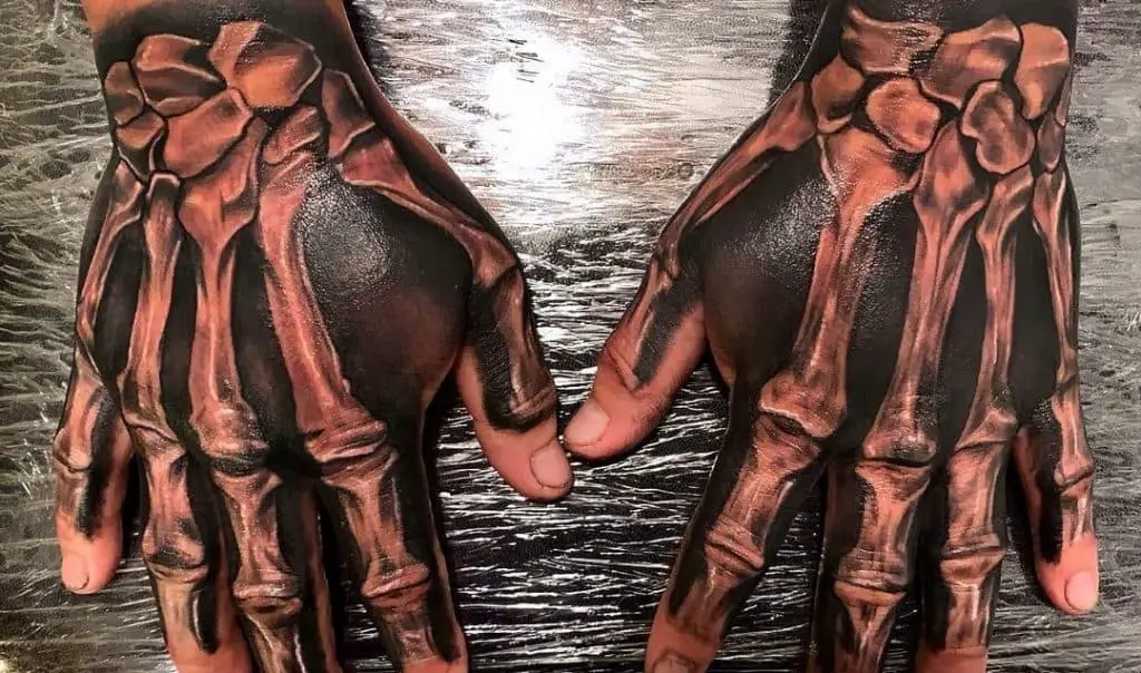 Skeleton Hand Tattoo, saved tattoo, both 2