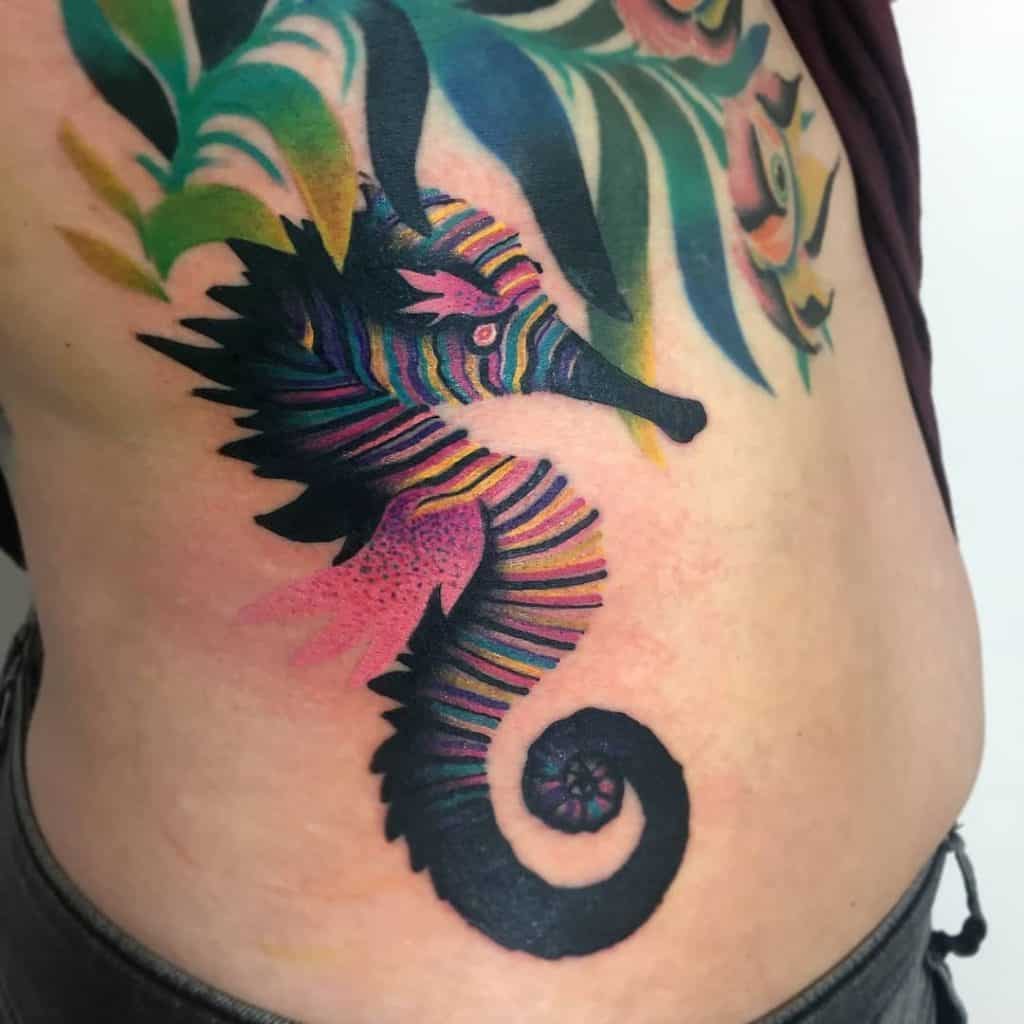 Stomach Seahorse Tattoo