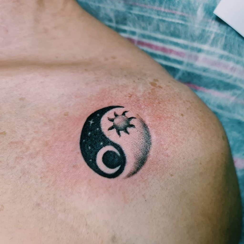 The Sun and Moon Yin Yang Tattoo Design