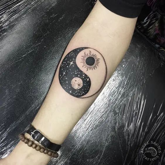 The Sun and Moon Yin Yang Tattoo Design 2