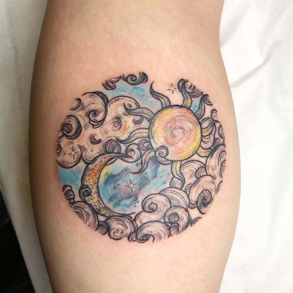 Unique Sun and Moon Tattoo Designs 3