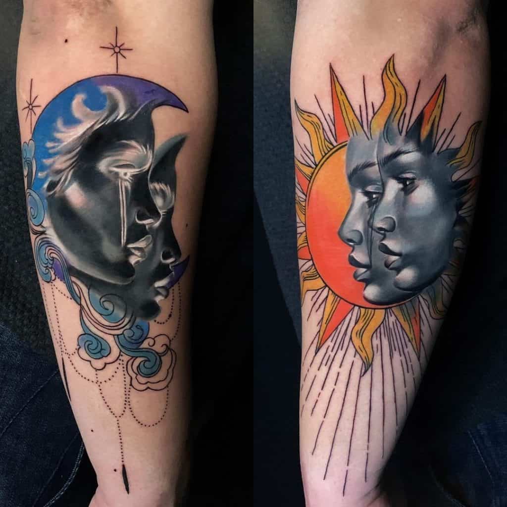 Unique Sun and Moon Tattoo Designs 5