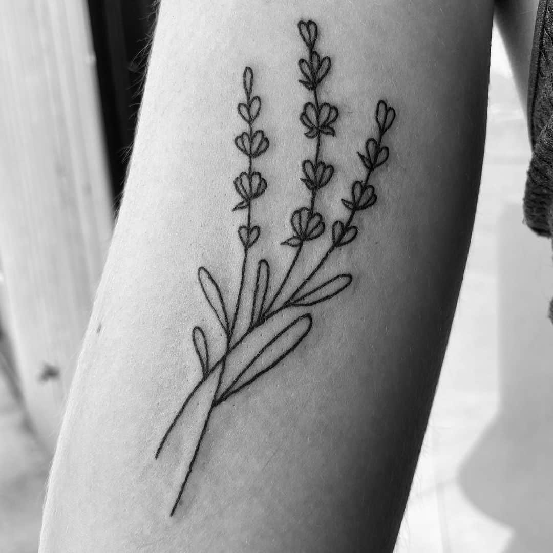 Black lavender tattoo