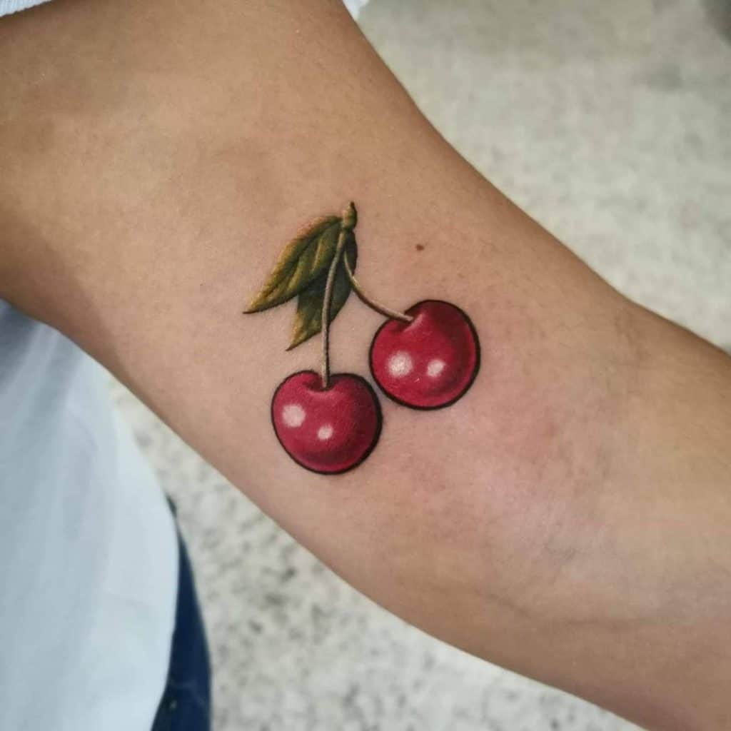 Cherry & Colorful Inspired Small Mens Tattoos