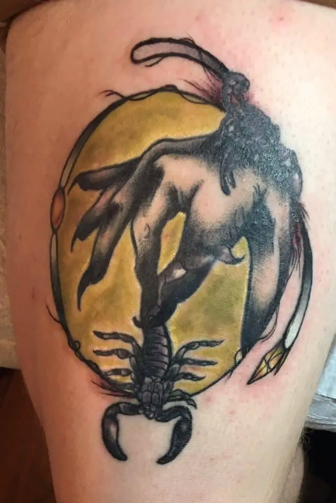 Dramatic & Detailed Scorpion Tattoo On Back