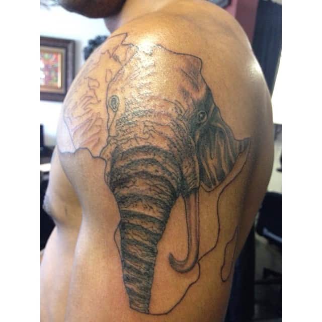Elephant Tattoo on The Shoulder