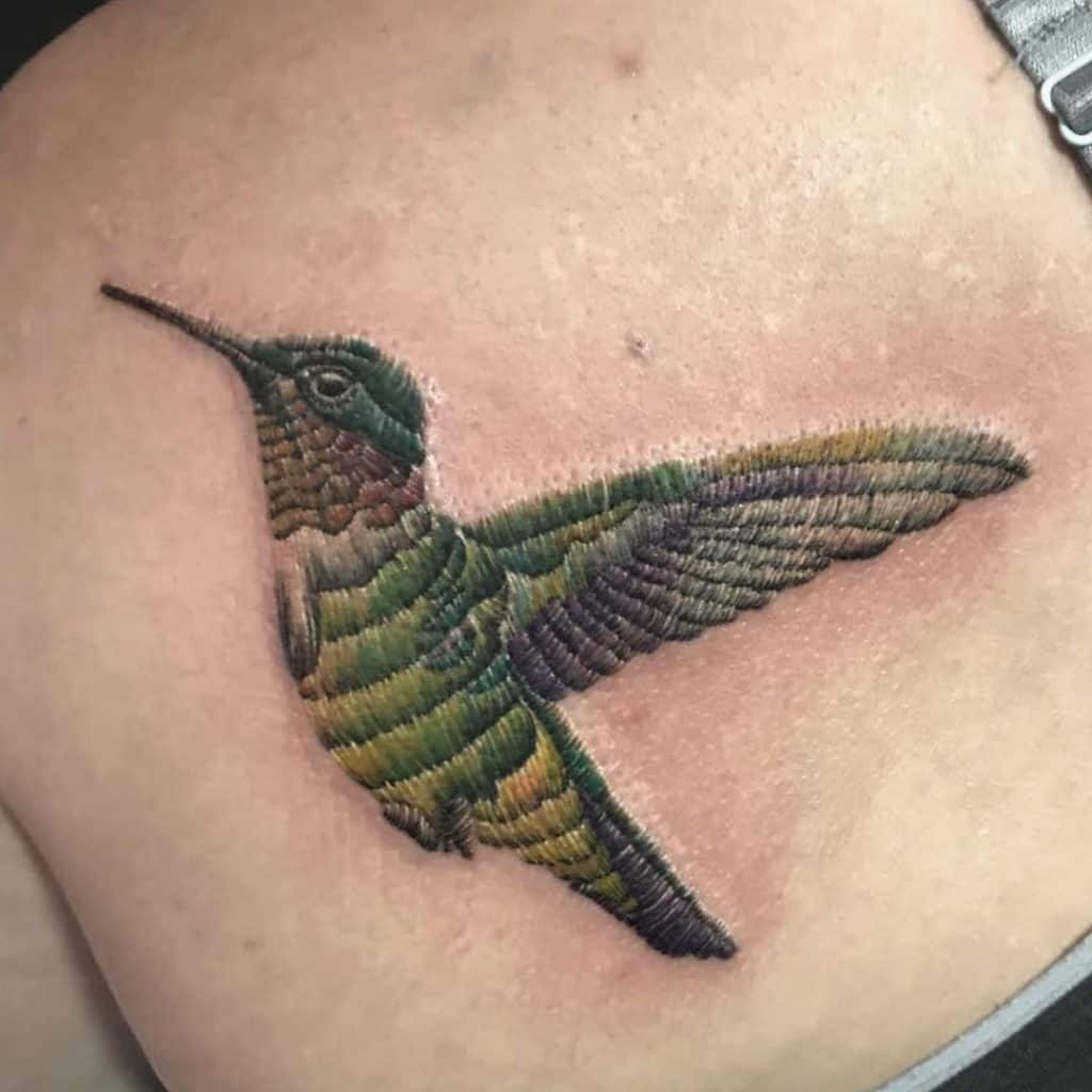 Embroidery Hummingbird Tattoos 2