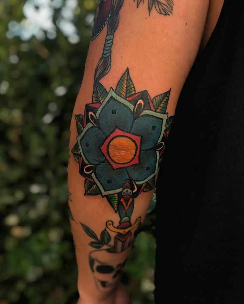 Flower Elbow Tattoos 1