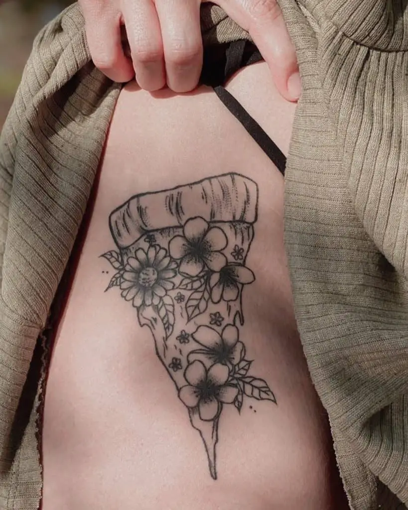 Funky Side Hip Tattoo Pizza Image