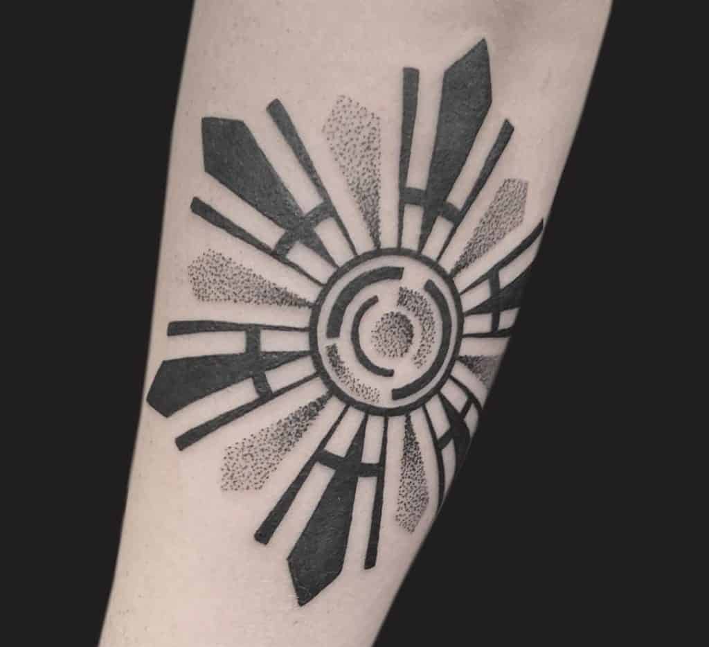 Geometric Sun Tattoo 3