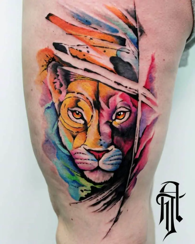 Hip Tattoo Designs & Thigh Design Panther Image