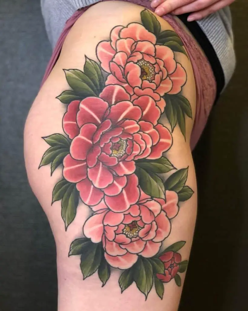 Hip Tattoos Flowers 
