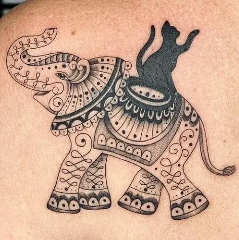 Indian Elephant Tattoo Design