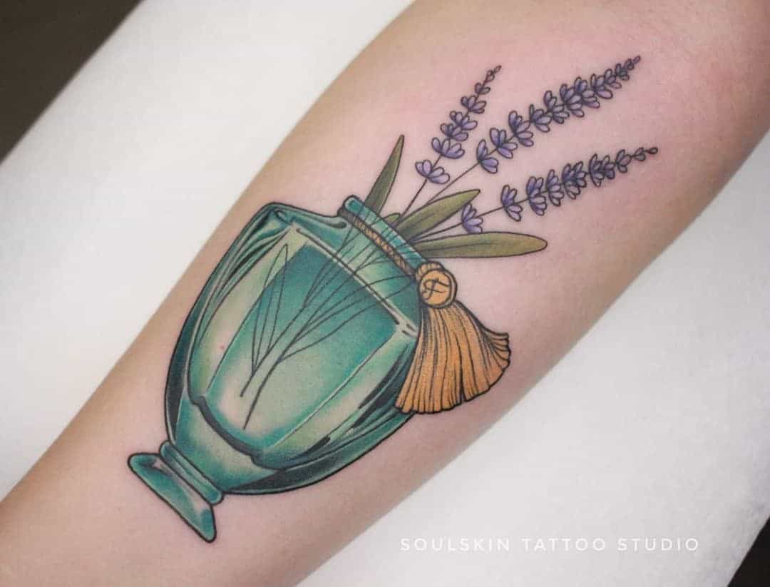 Lavender in Green vase