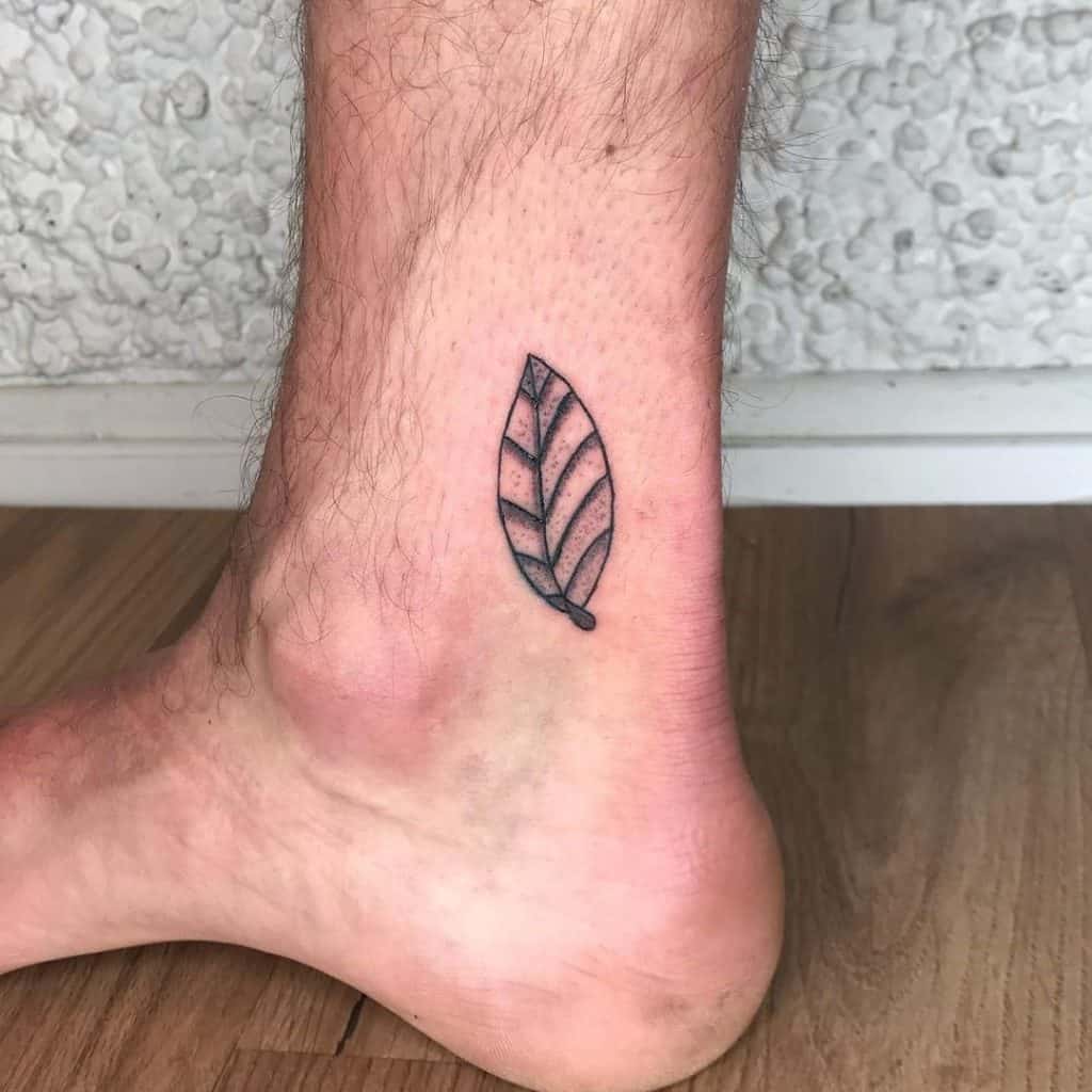 Leaf tattoo on Leg