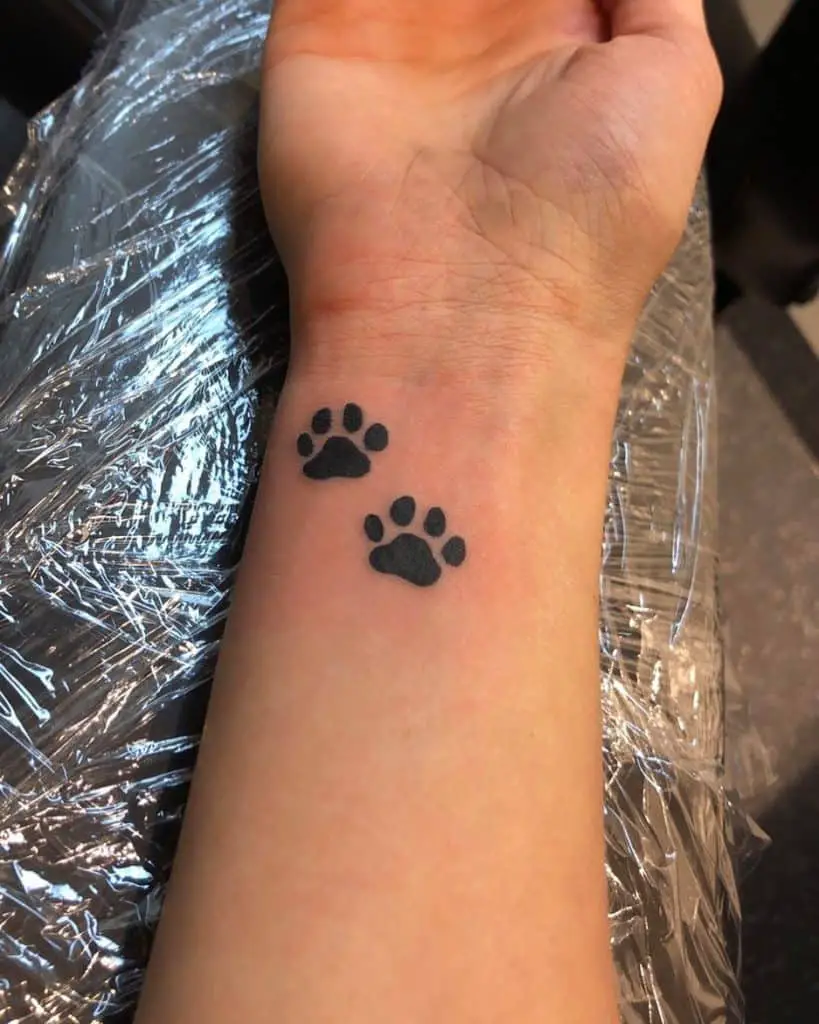 Printed dog paw tattoo