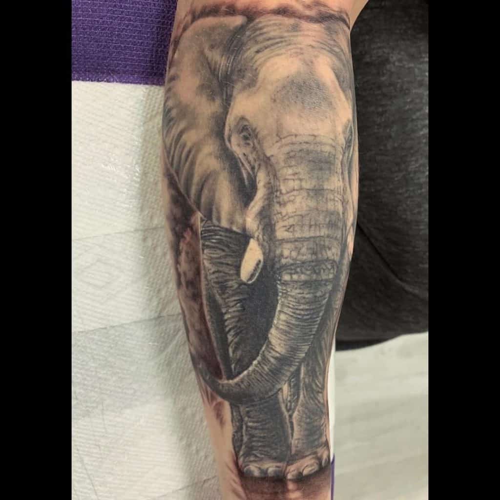 Realistic Elephant Tattoo Design