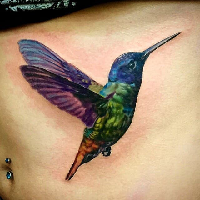 Realistic Hummingbird Tattoo 3