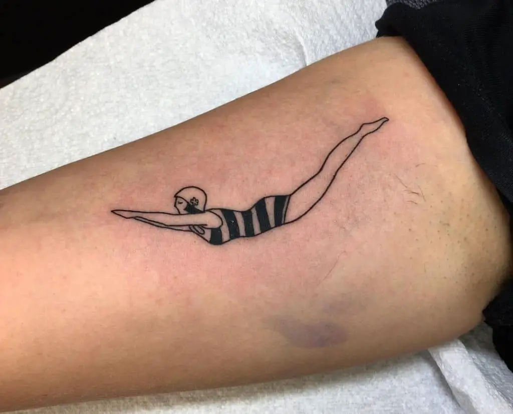 Small Tattoos For Men On Hand Swimmer Inspired