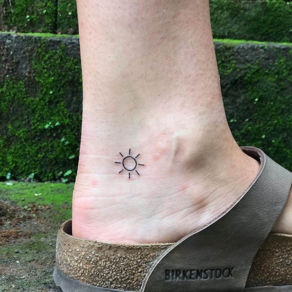 Small Tiny Sun Tattoo 3