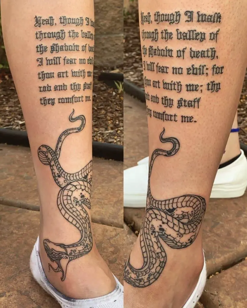 Snake tattoo on Leg 