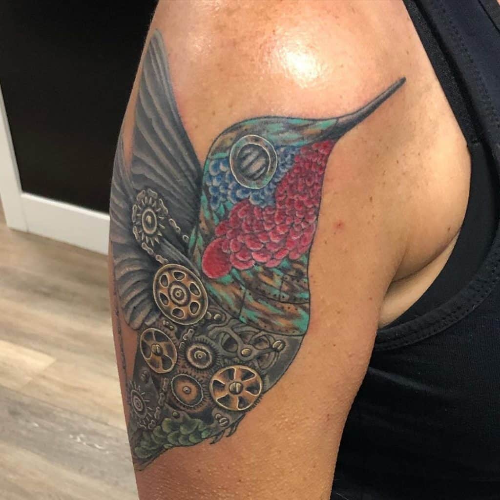 Steampunk Hummingbird Tattoo 2