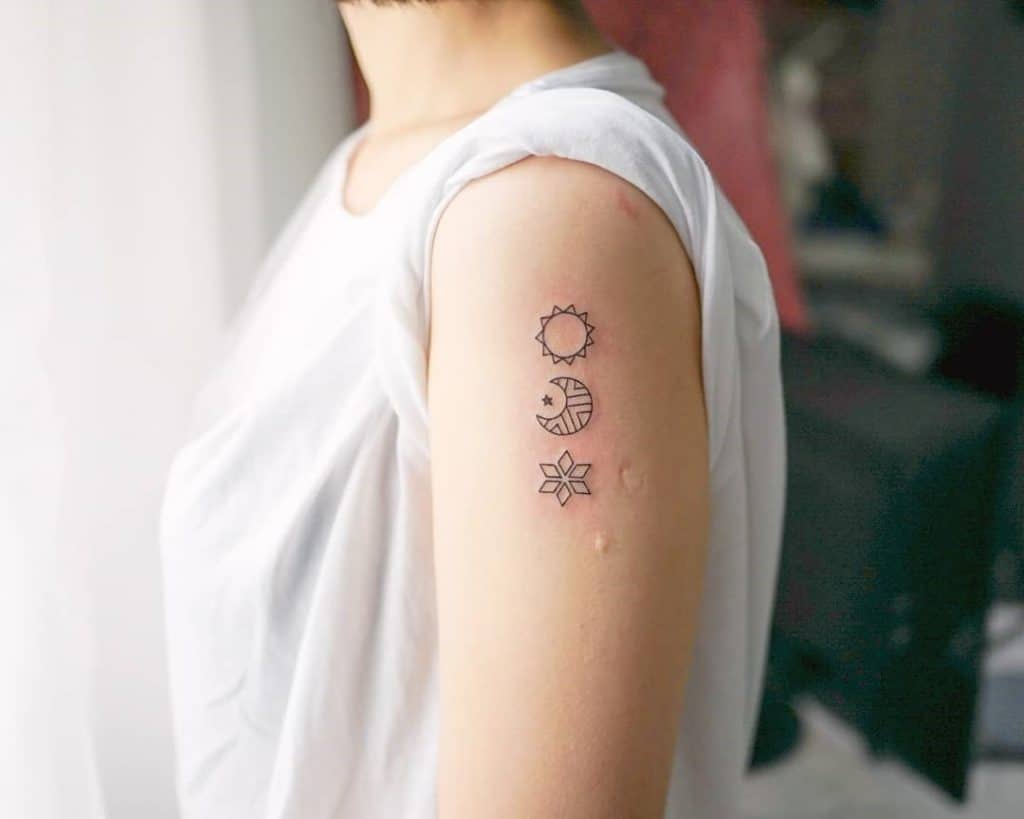 Sun Moon and Star Tattoo 3