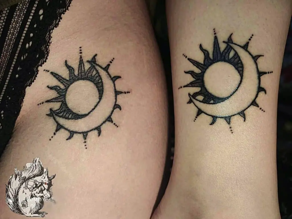 Sun and Moon Yin Yang Tattoo