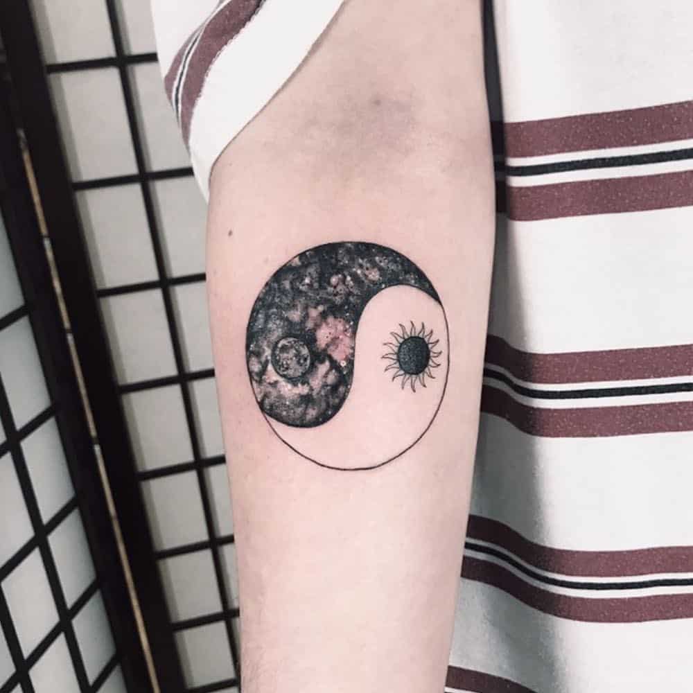 Sun and Moon Yin Yang Tattoo 2