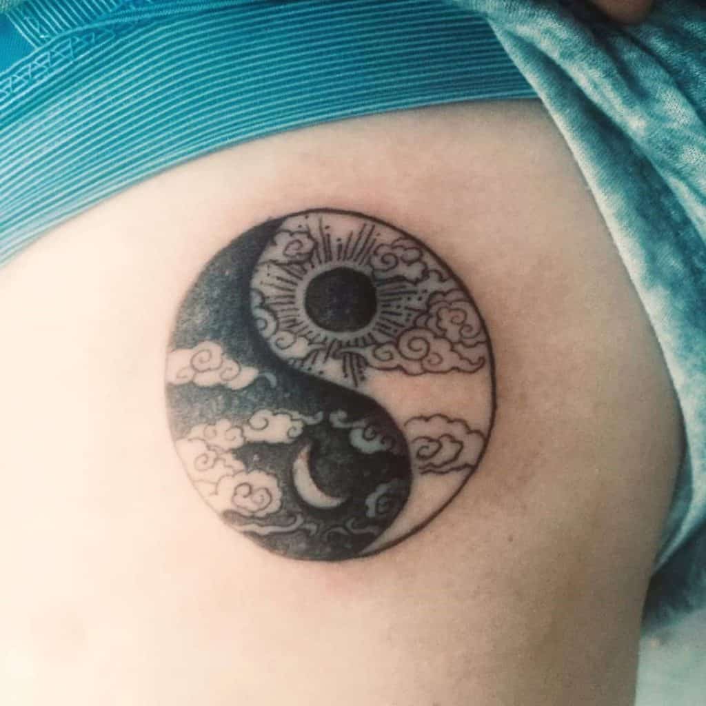 Sun and Moon Yin Yang Tattoo 3