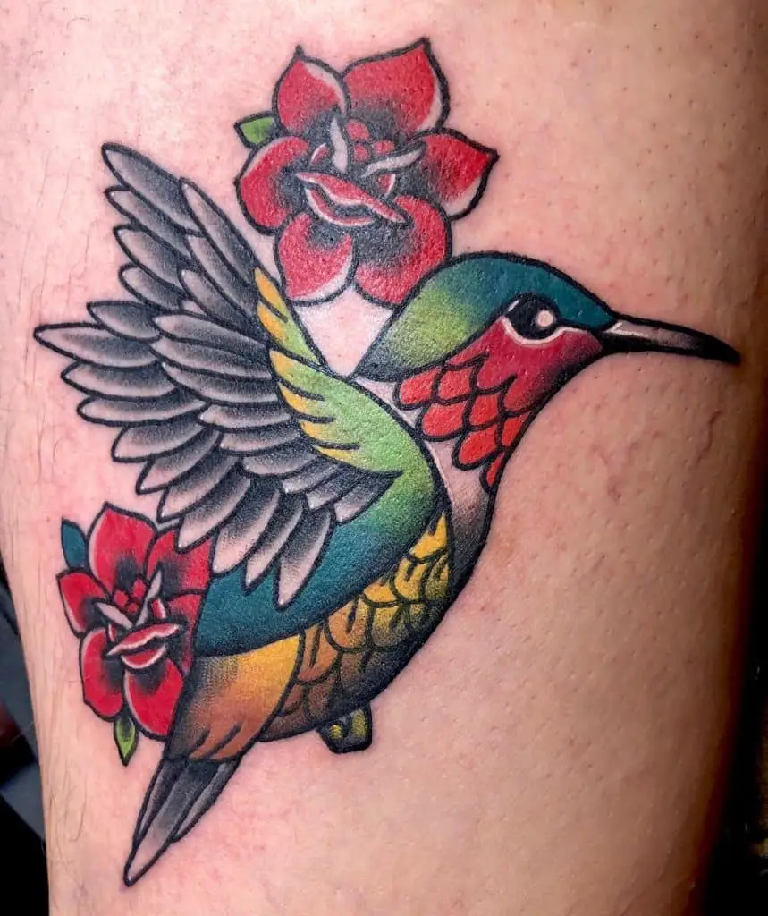 Traditional Hummingbird Tattoos 2
